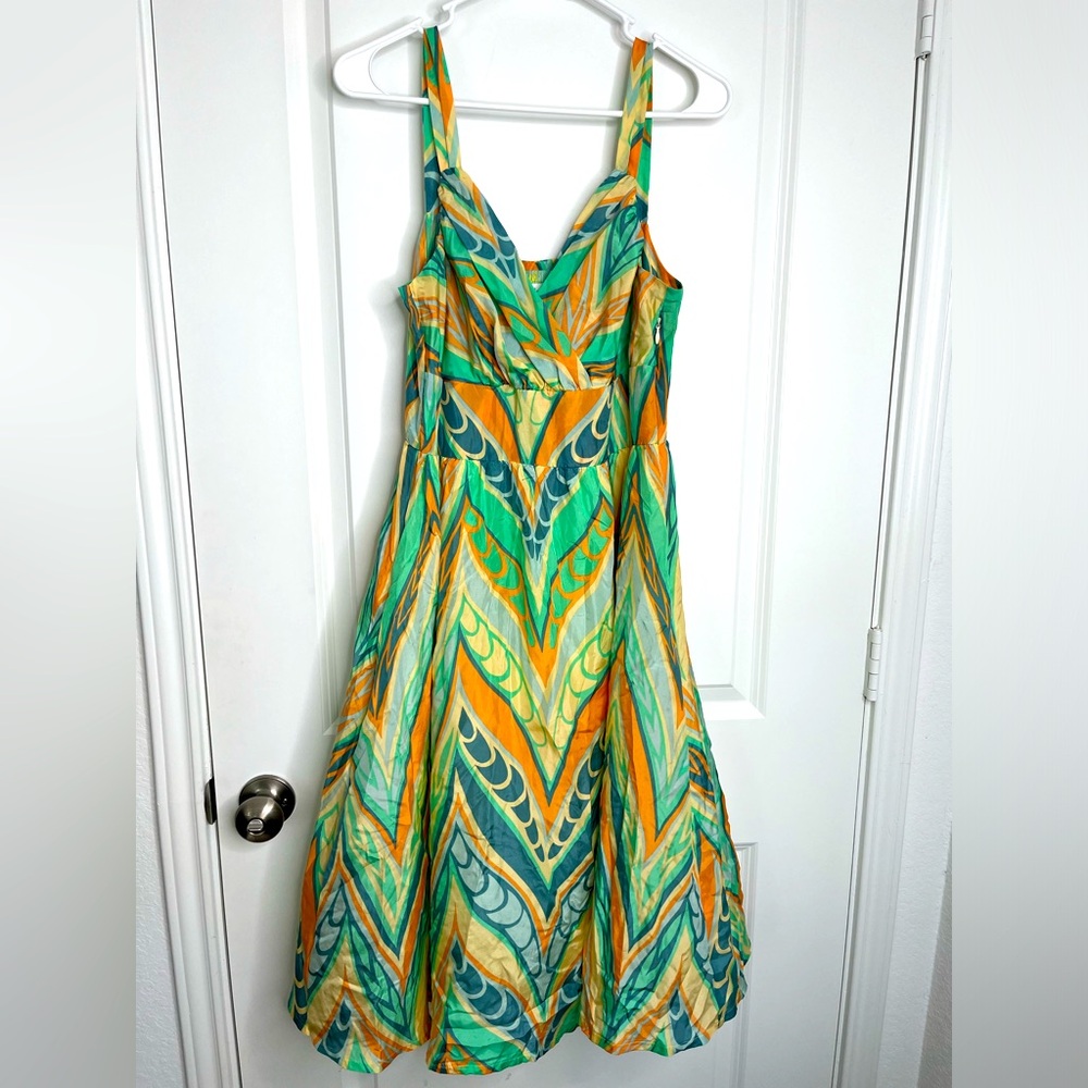 Anthropologie Lil Silk Midi Sundress Sleeveless Size 10